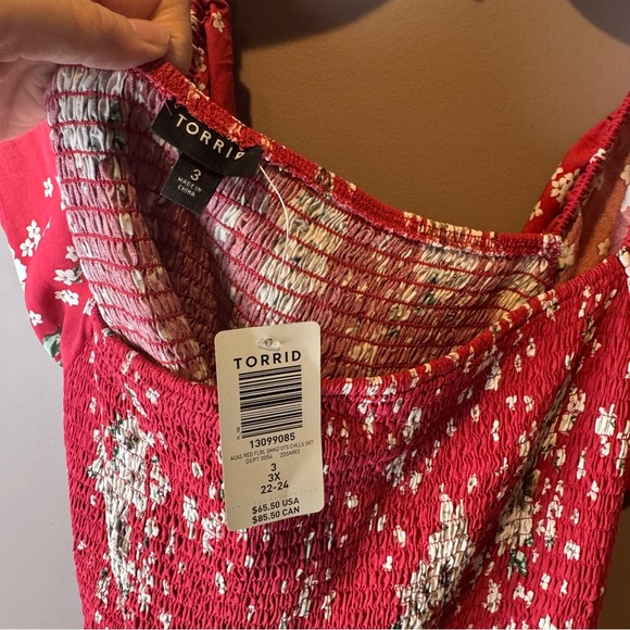 Torrid Mini Challis Off-Shoulder Skater Dress Floral 3X - Picture 9 of 11